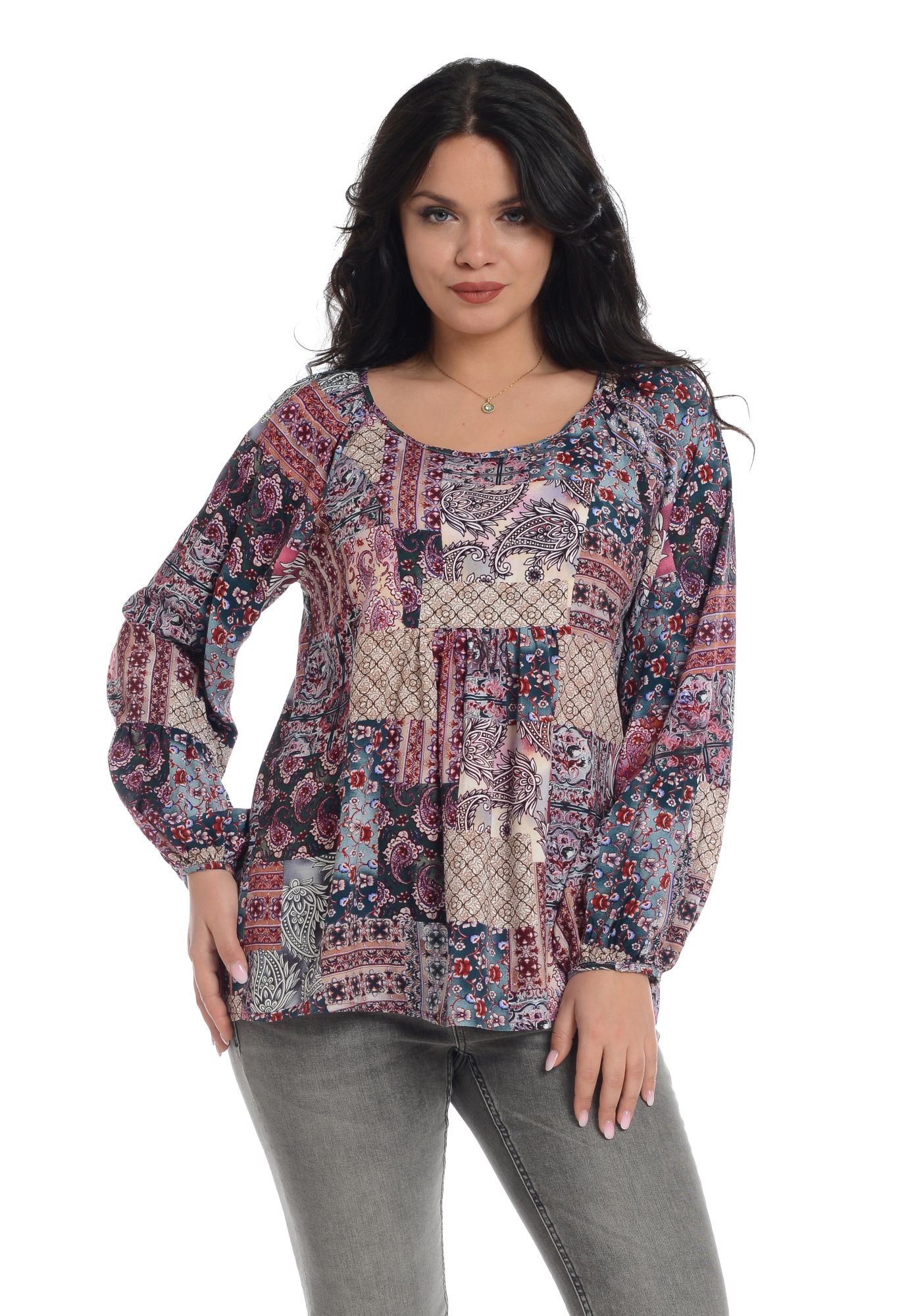 Bluza Dama Platca Mov cu Maneci Bufante